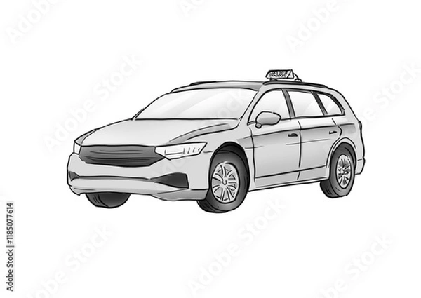 Obraz Handmade Illustration of a Taxi