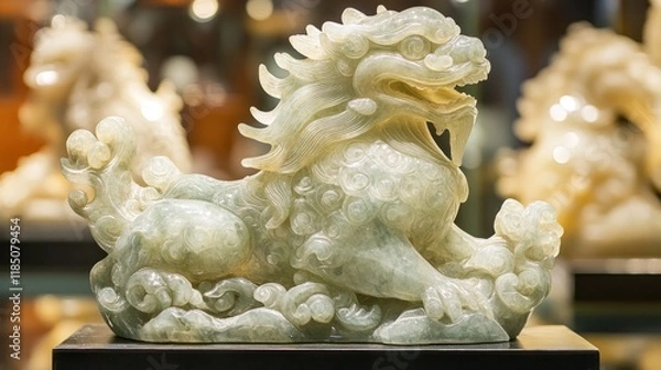 Obraz Jade Chinese Guardian Lion Statue