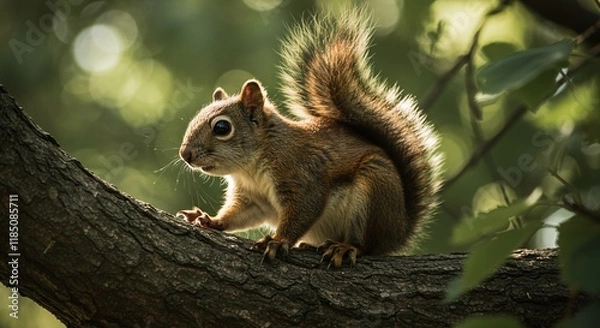 Fototapeta squirrel on a tree