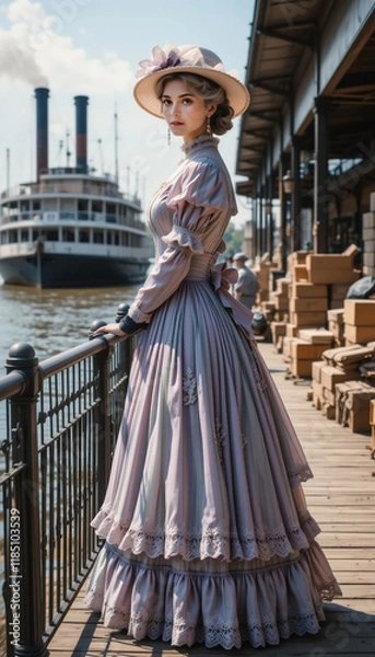 Obraz 19th-Century Lady by the Big River