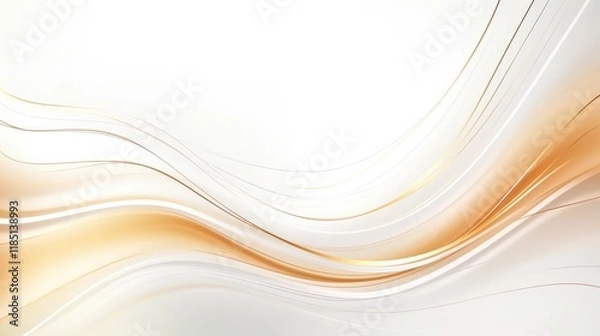 Obraz Free plain white background with gold wave