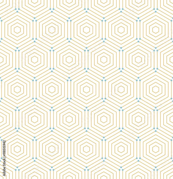 Obraz Seamless Abstract Pattern With Hexagons