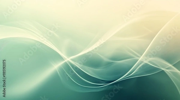 Fototapeta Abstract Green and Beige Wave Design