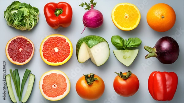 Obraz close-up of fresh vibrant colors vegentables.ai generative