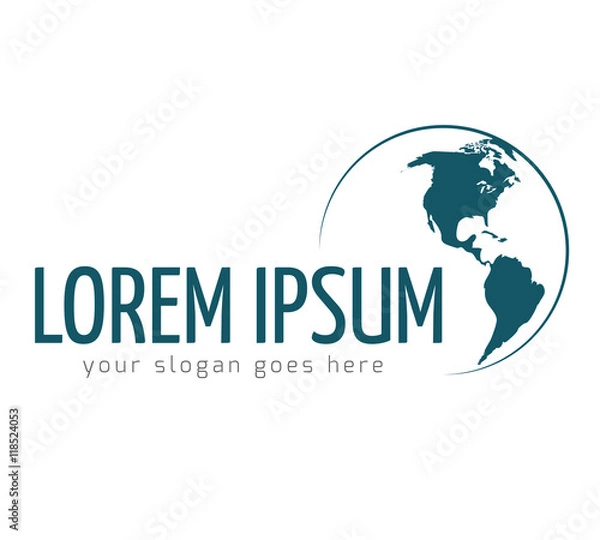 Obraz Szablon logo wektor z kuli ziemskiej