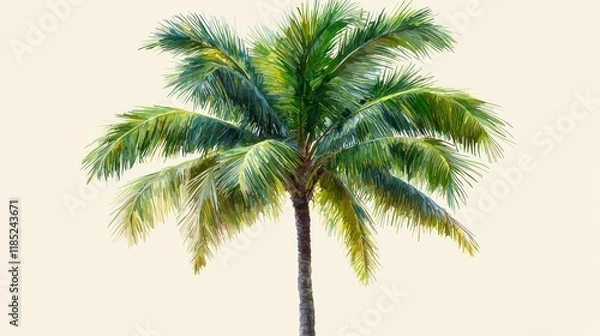 Obraz Lush Green Palm Tree against a Soft Background