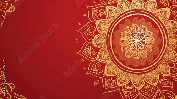 Fototapeta Free indian flower pattern rangoli background