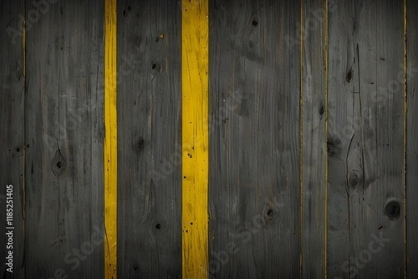 Fototapeta Scratched gray and yellow wooden textured background Generative AI