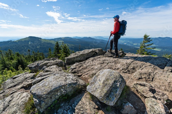 Obraz Wanderer mit Aussicht