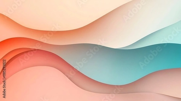 Fototapeta Abstract Pastel Waves Flowing Design