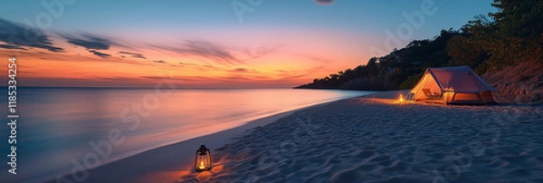 Fototapeta Serene Lagoon at Sunset Beach