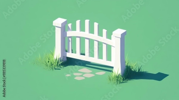 Obraz fence with flowers