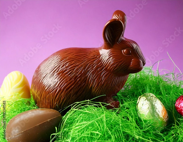Obraz AI generated image of a chocolate Easter Bunny