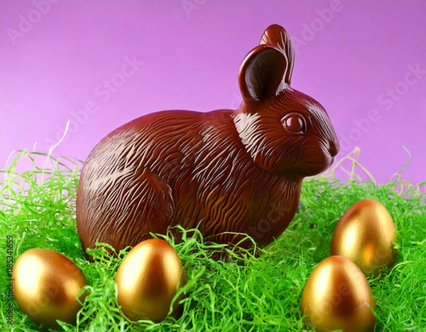Obraz AI generated image of a chocolate Easter Bunny