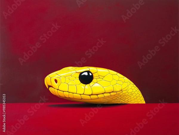 Fototapeta Intrigued Snake Portrait Capturing Its Unblinking Gaze