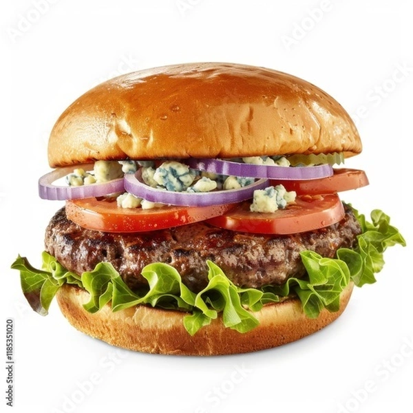 Fototapeta Burger bun on white background