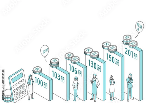 Fototapeta 年収の壁フレーム