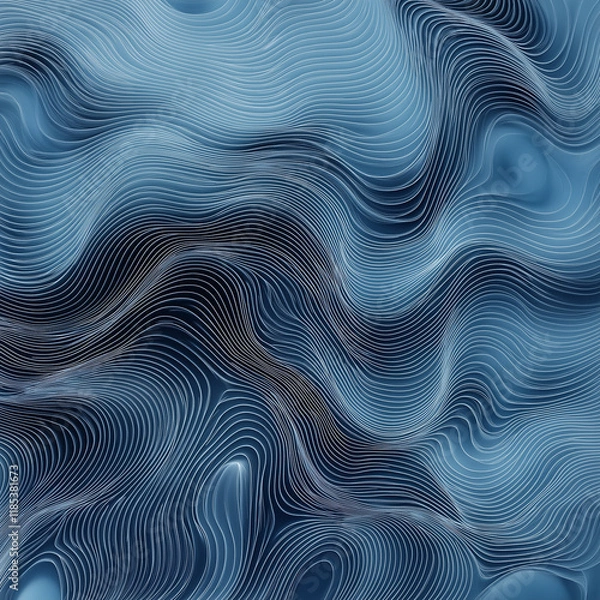 Fototapeta Flowing Data Waves: An Abstract Dance of Digital Flux