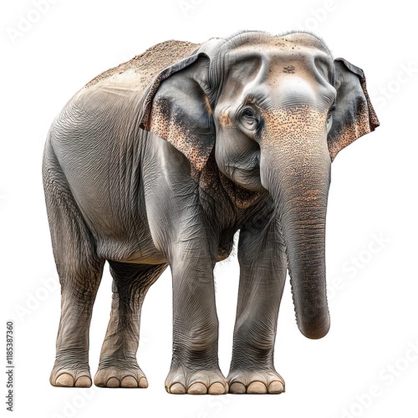 Fototapeta A realistic depiction of an elephant standing gracefully.