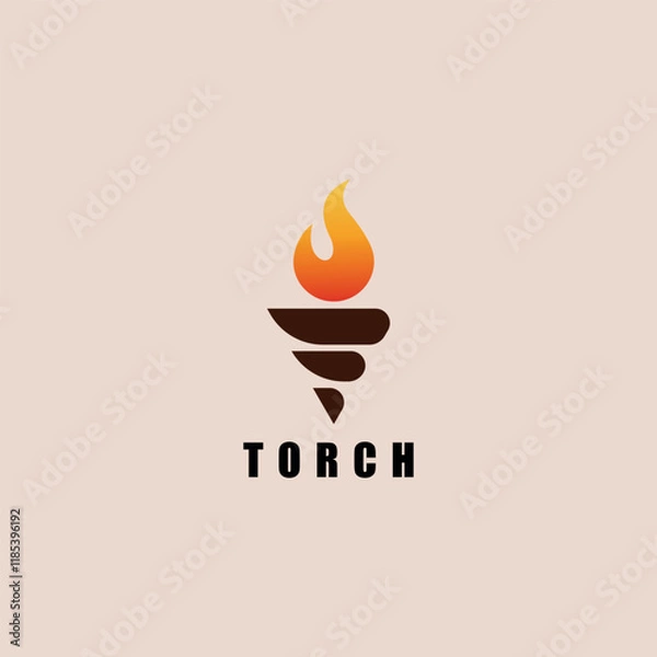 Obraz Flaming torch vector logo design