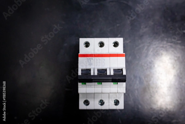 Fototapeta The trip switch is activated to protect the equipment from damage. It is called a circuit breaker.