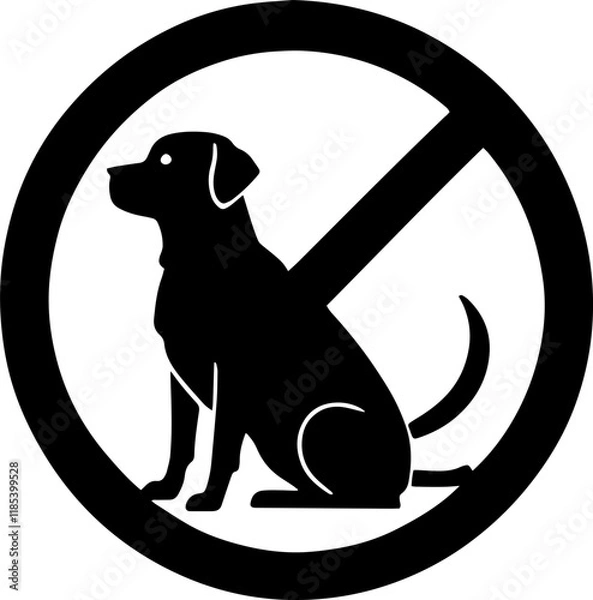 Fototapeta Dogs Not Allowed: A Simple and Clear Prohibition Sign