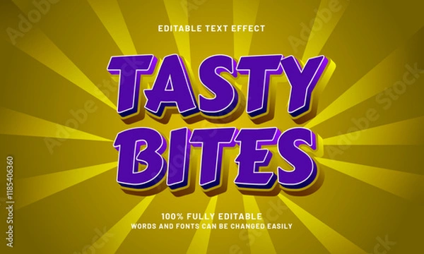 Fototapeta tasty bites editable text effects with a nice and kids theme