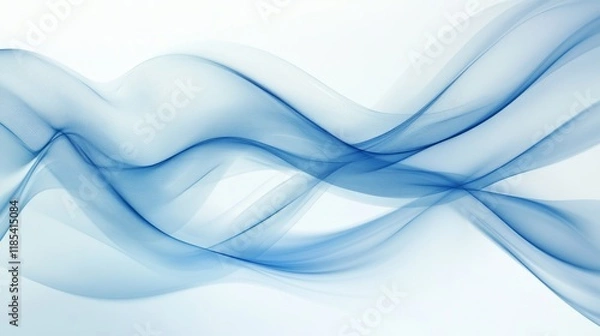 Fototapeta Abstract light blue composition with flowing shapes.