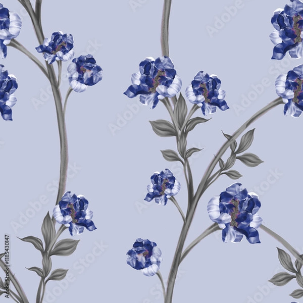 Obraz Beautiful seamless pattern with floral background.