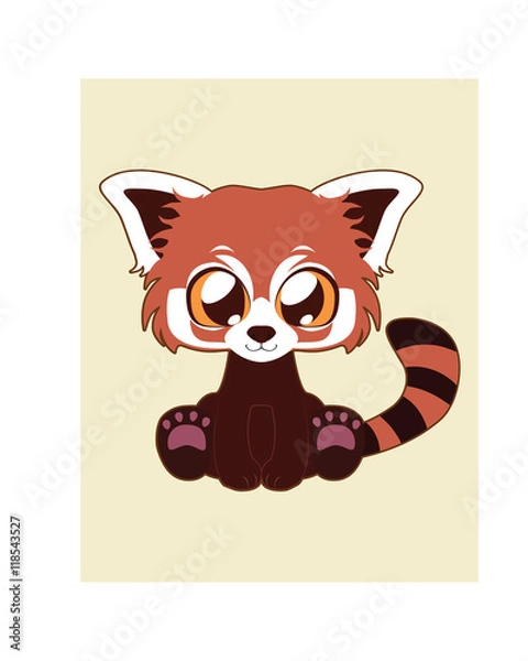 Obraz Cute red panda illustration