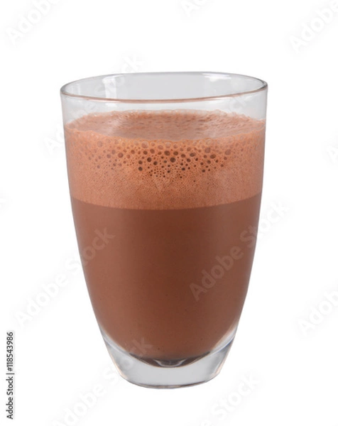 Fototapeta Pojedyncze ujęcie gorącej czekolady w szkle.