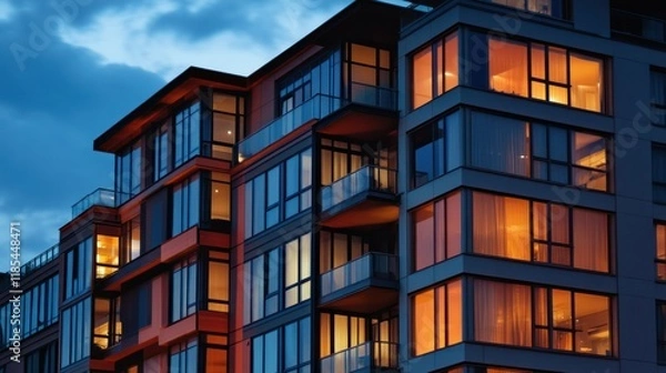 Fototapeta Modern condominiums for city dwellers.