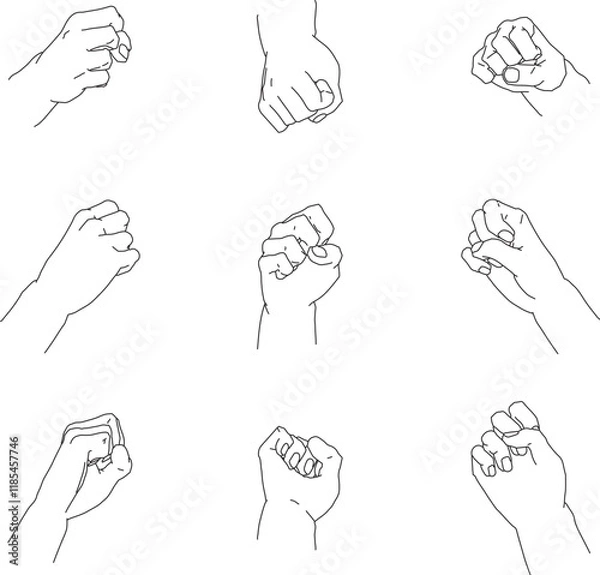 Obraz 様々な角度から見たつまむ右手2