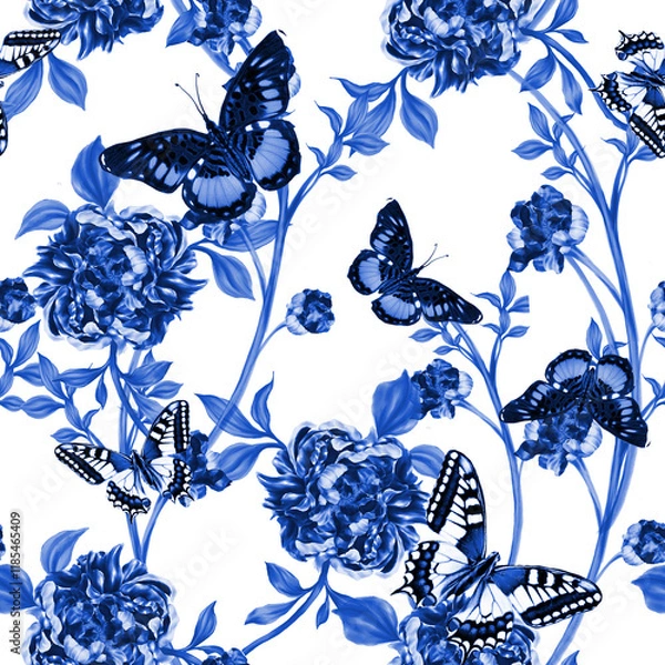 Obraz Beautiful seamless pattern with floral background.
