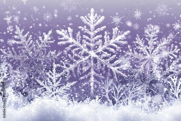 Obraz Snowflakes and Winter Wonderland Scene