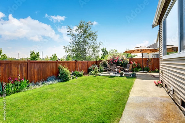 Obraz Beautiful landscape design for backyard garden and patio area