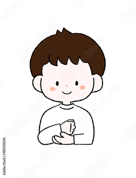 Fototapeta なるほどと思った男の子のイラスト