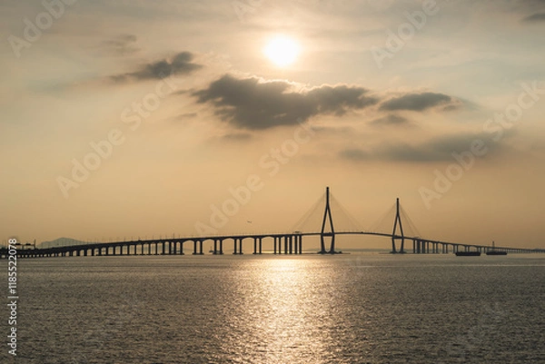 Obraz 인천대교의 일몰 풍경