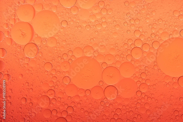 Fototapeta Macro Microscope red bubble texture close-up blood liquid, red macro bubbles Backgrounds red water drops on glass, Abstract Backgrounds