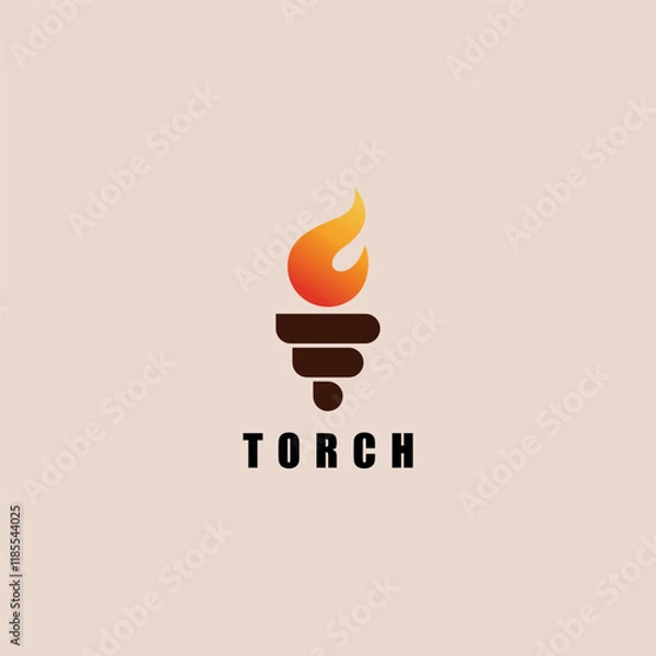 Obraz Flaming torch vector logo design