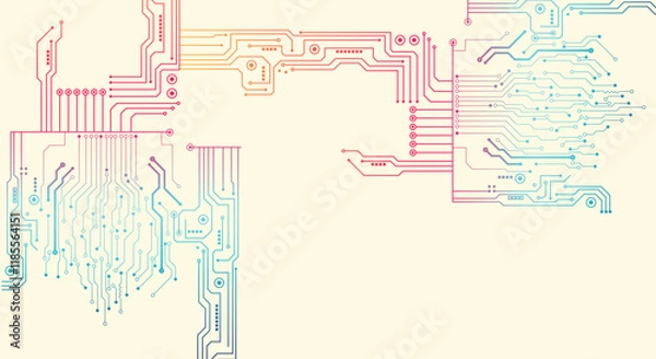 Obraz Circuit board technology background with hi-tech digital data connection system and computer electronic design.