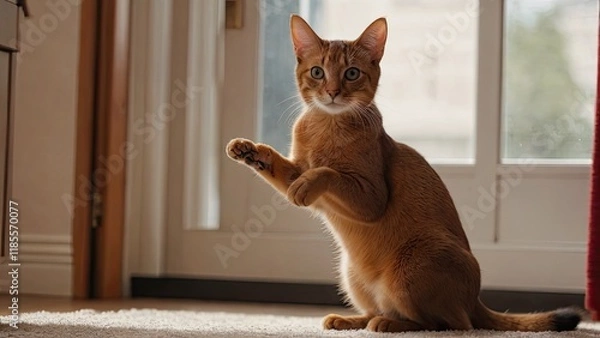 Obraz Sorrel abyssinian cat in the living room