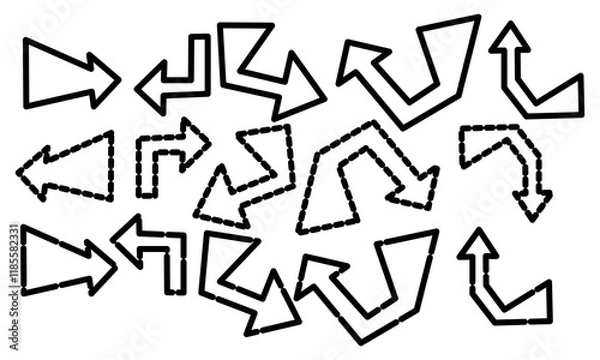 Fototapeta icon Set of black arrows. Arrow icon. Modern arrow vector collection. Cursor Icon.
