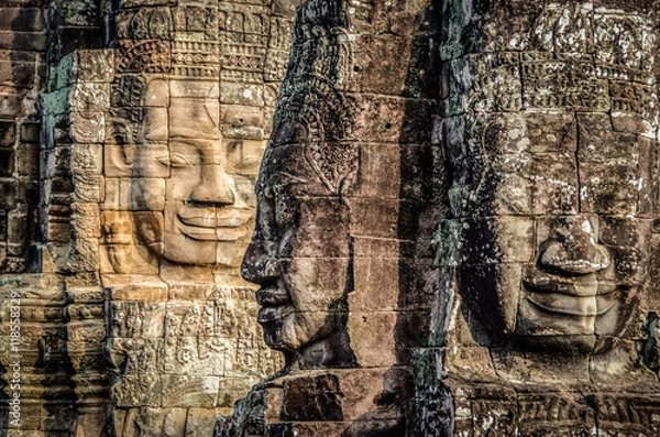 Obraz Angkor Wat temple statues in Cambodia