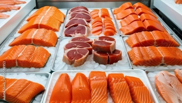 Obraz salmon on a grill