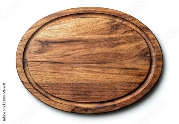 Fototapeta Elegant Oval Wooden Serving Board Perfect for Food Presentation, Charcuterie, Cheese Platter, and Culinary Display at Events and Gatherings