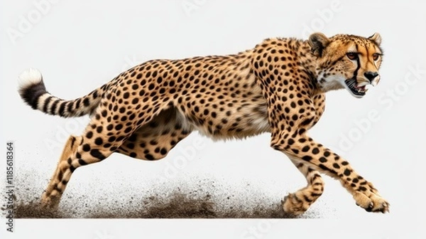 Fototapeta Powerful Cheetah in Motion: A Dynamic Wildlife Capture