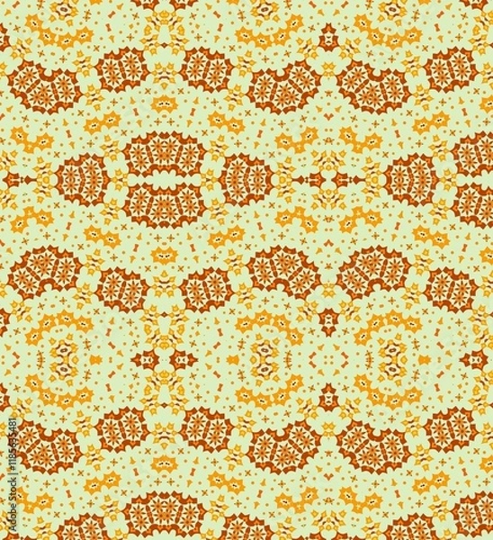 Fototapeta Patterned with Subtle Gold. Artistic Abstract Pattern with Layered Symmetry and Dynamic Color Trans