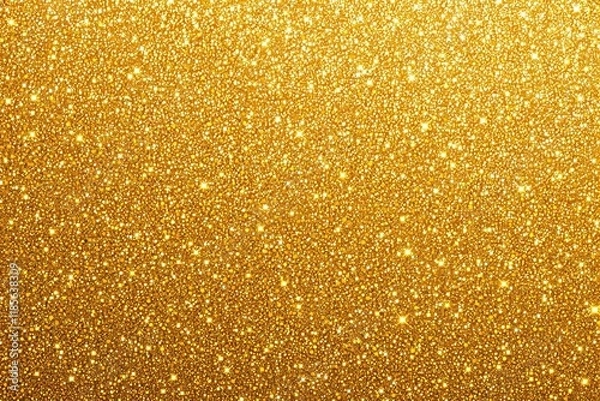 Fototapeta A shimmering gold glitter texture with sparkling highlights on a golden background. Represents luxury, celebration, and elegance. Ai generative