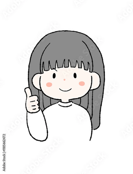 Fototapeta グッドサインをする女性のイラスト